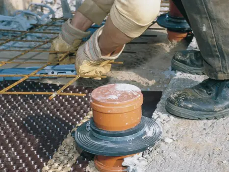 Puddle Flange installation soil pipe