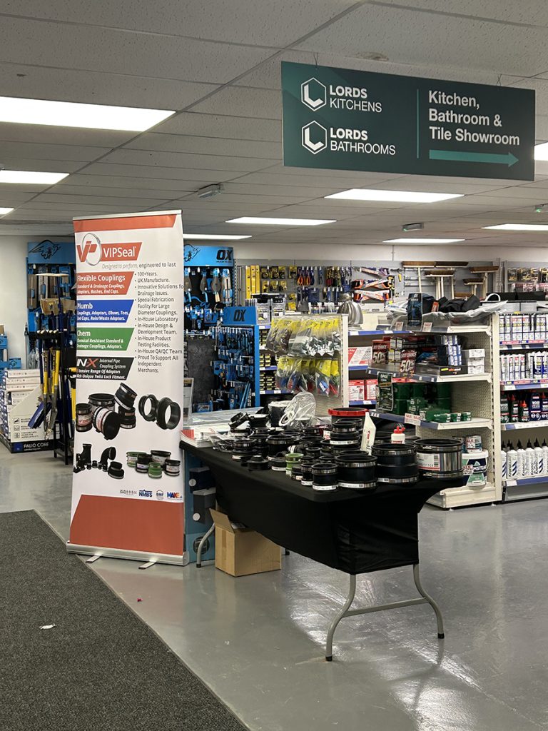Full VIPSeal product display at Lords Builders Merchants Sudbury breakfast morning